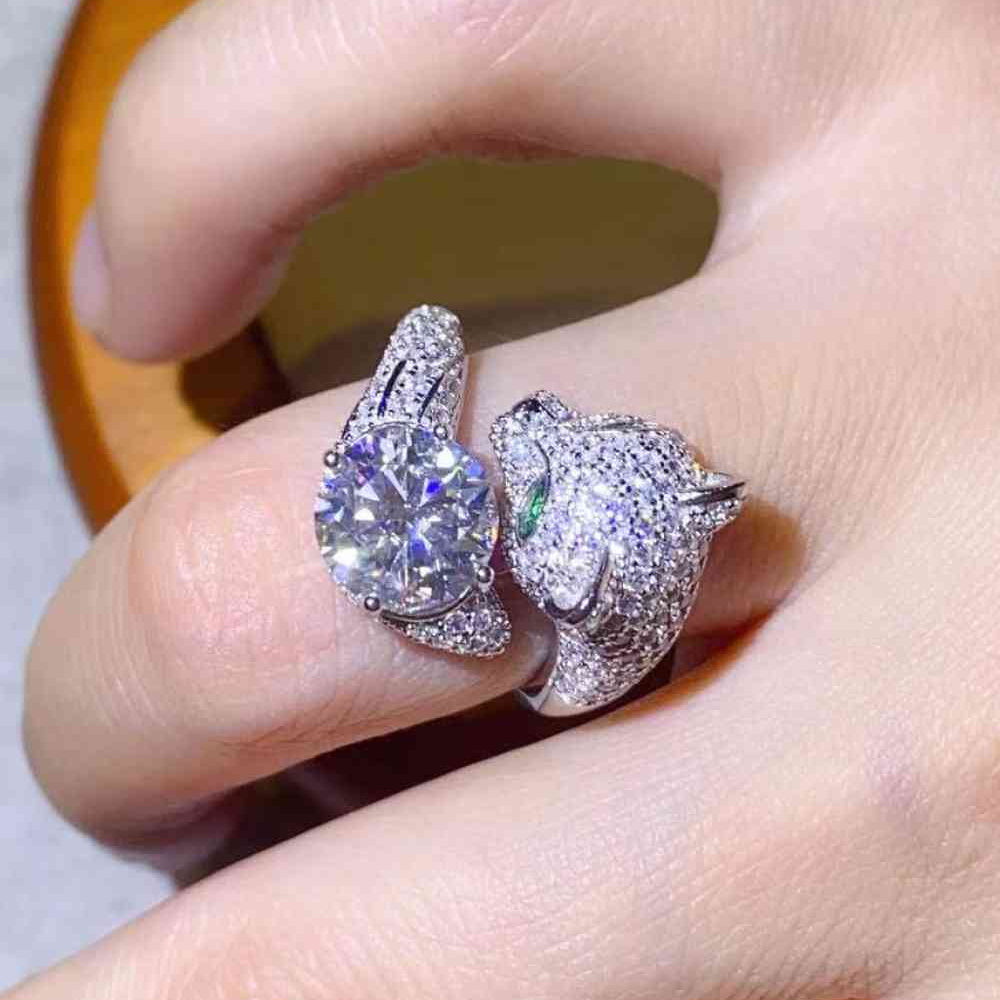 2 Carat Moissanite Adjustable Animal Ring