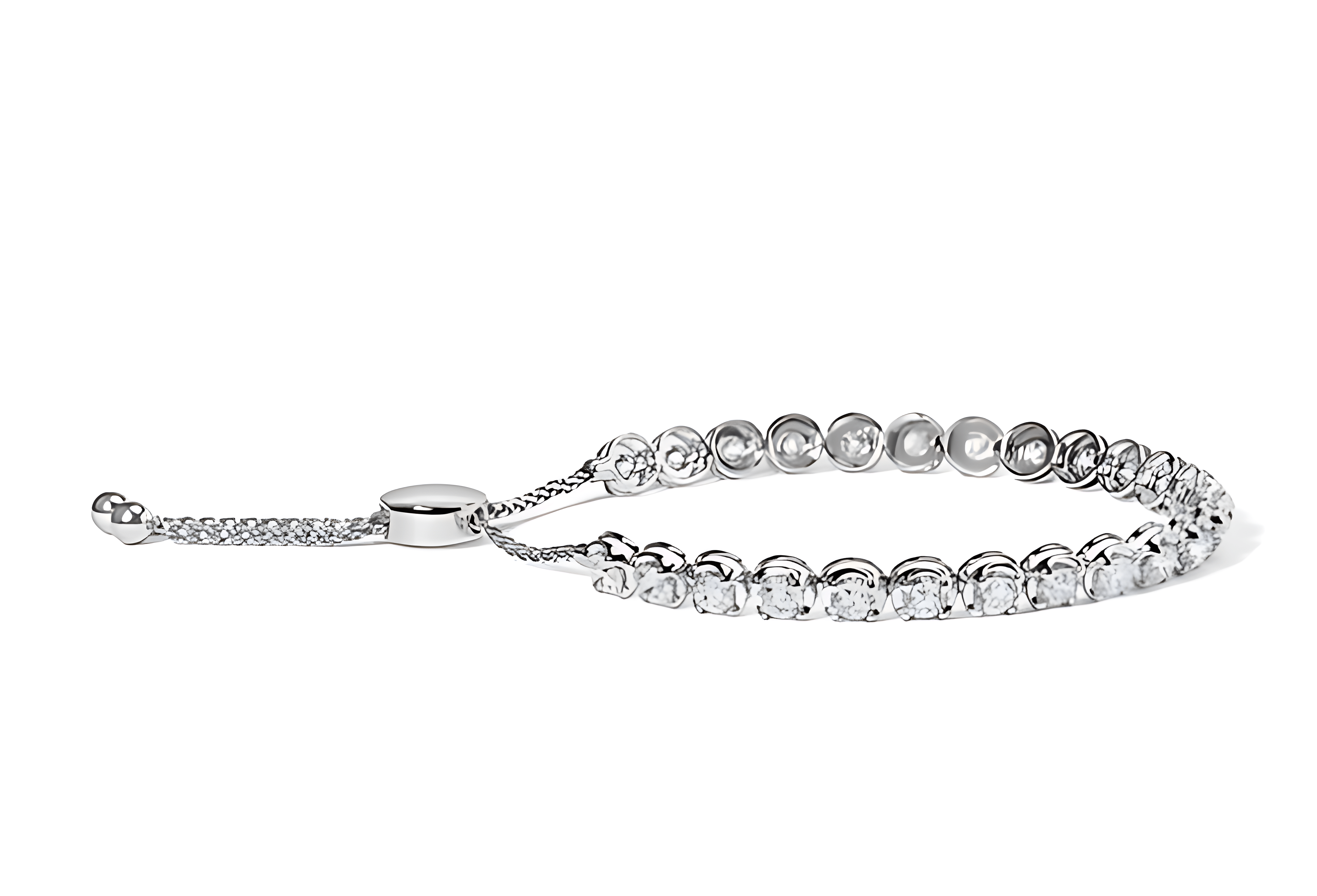14K White Gold 6.00 Cttw Diamond 4”-10” Adjustable Bolo Tennis Bracelet (I-J Color, I1-I2 Clarity) - Stormyjay