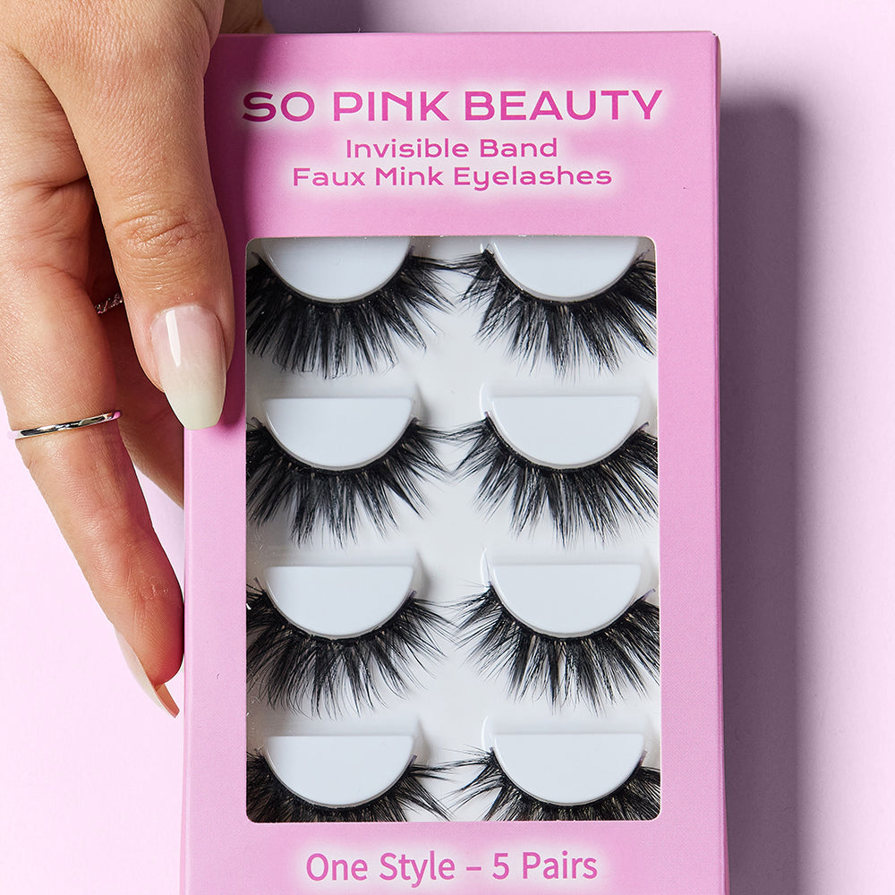SO PINK BEAUTY Faux Mink Eyelashes 5 Pairs - Stormyjay