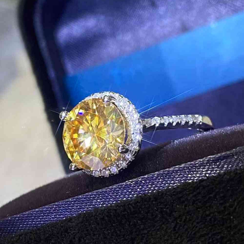 2 Carat Moissanite Round Ring