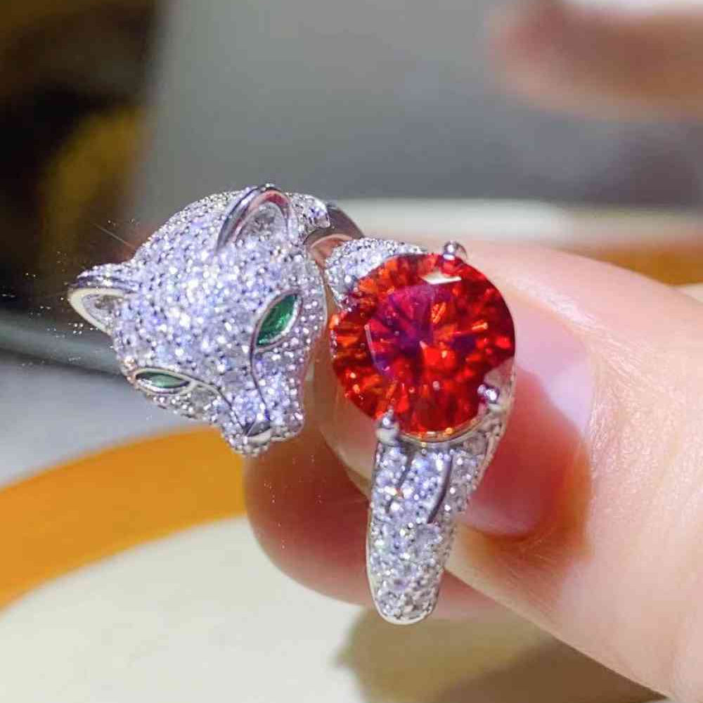 2 Carat Moissanite Adjustable Animal Ring