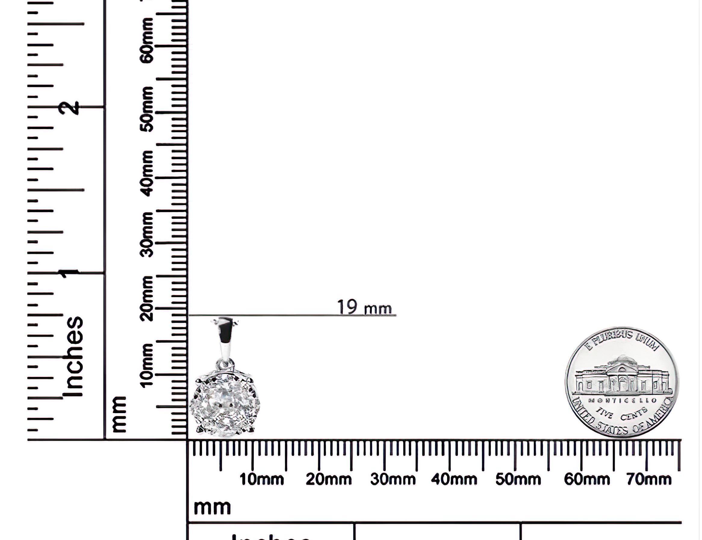 14k White 1.00 Cttw Lab Grown Diamond Cluster Pendant 18" Necklace (G-H Color, VS1-VS2 Clarity) - Stormyjay
