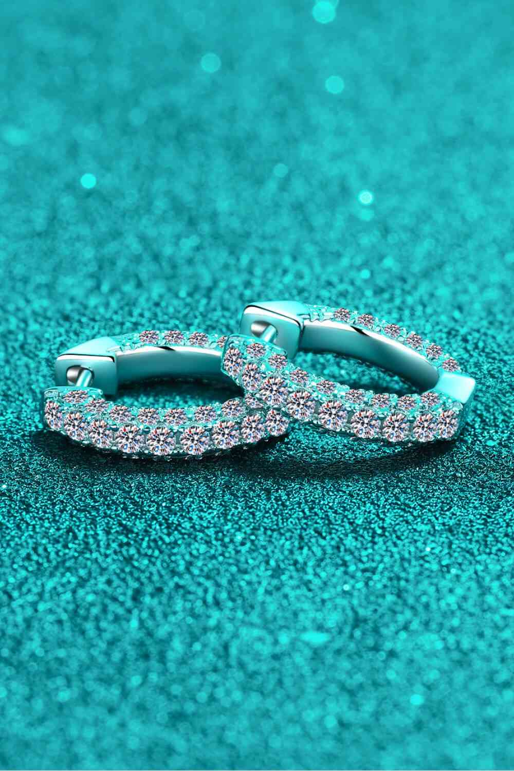 925 Sterling Silver Moissanite Huggie Earrings