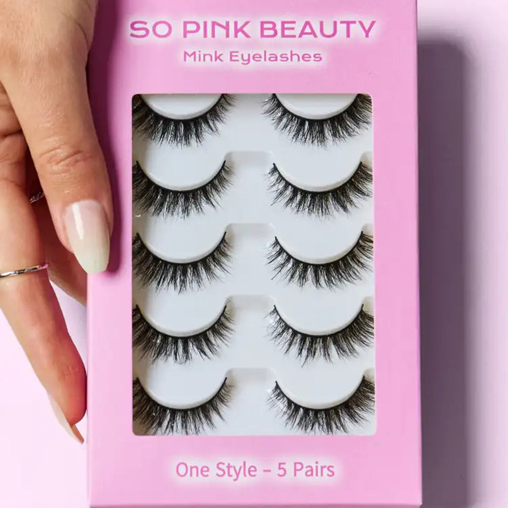 SO PINK BEAUTY Mink Eyelashes 5 Pairs - Stormyjay