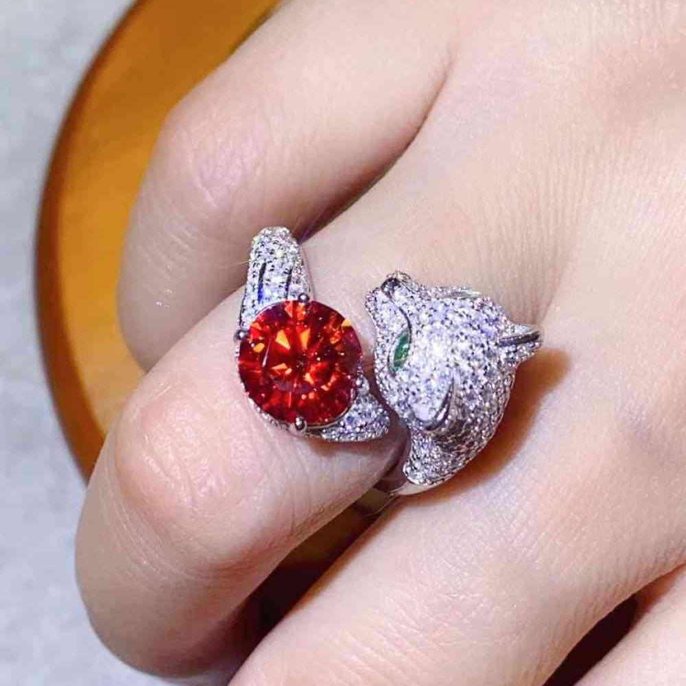 2 Carat Moissanite Adjustable Animal Ring