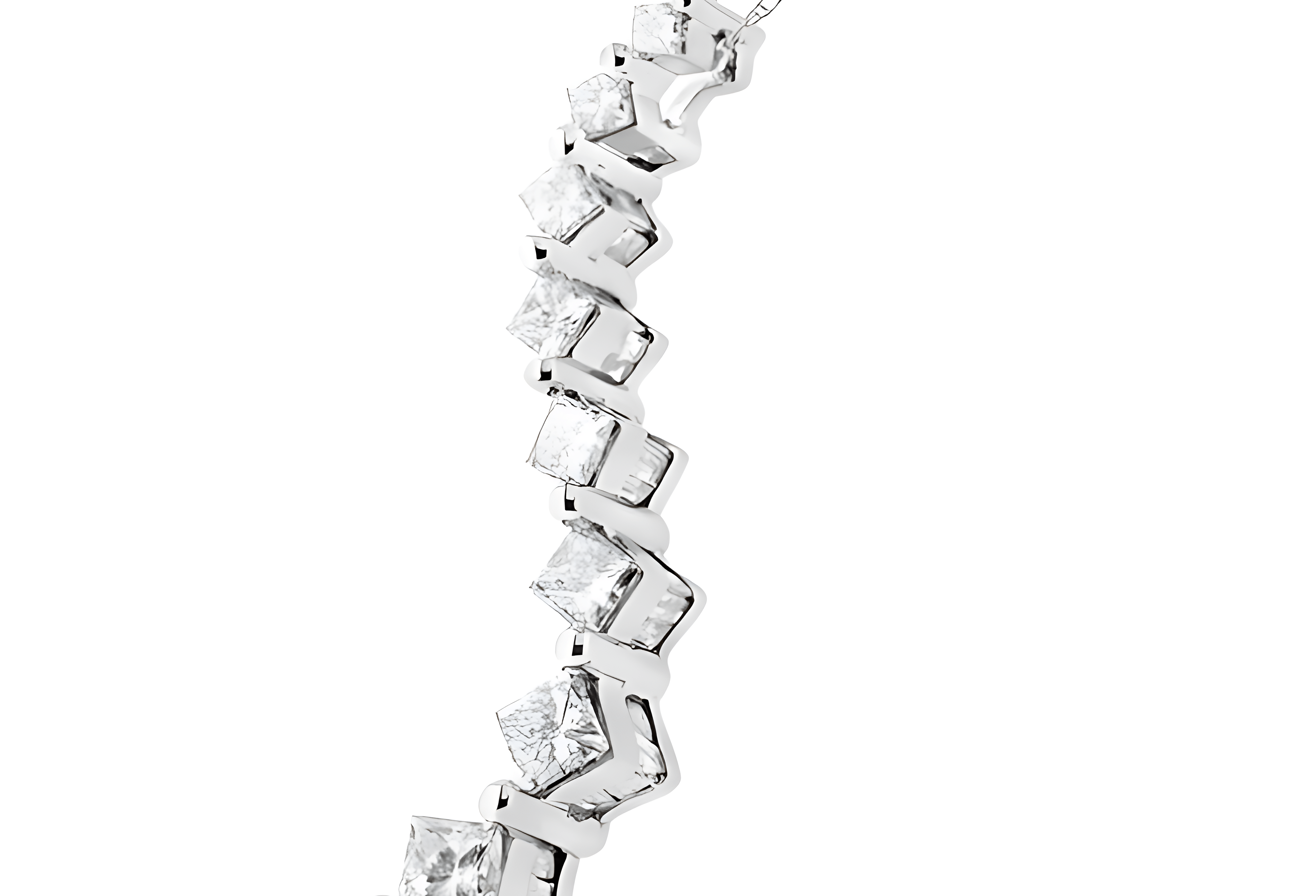 14K White Gold 2.00 Cttw Princess-cut and Baguette-Cut Diamond Journey 18" Pendant Necklace (H-I Color, SI2-I1 Clarity) - Stormyjay