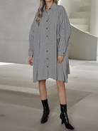Women's Oversized Striped Shirt Dress Long Sleeve
 HTHZPD4KC2 - Stormyjay