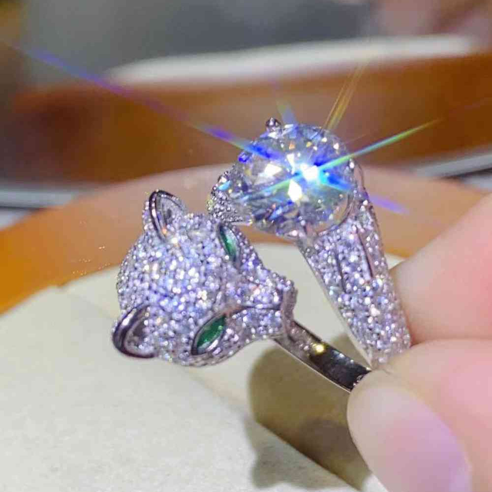 2 Carat Moissanite Adjustable Animal Ring