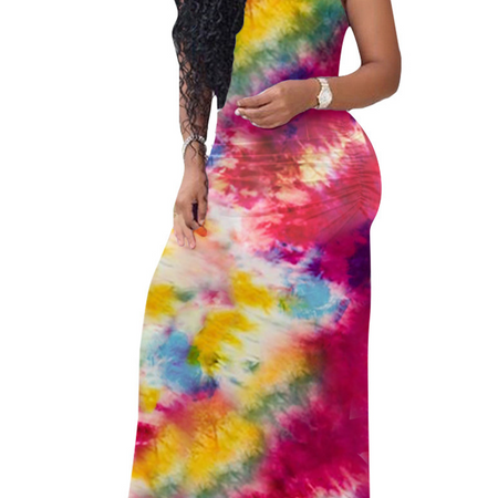 Tie Dye U-neck Tank Dress  HW5YKEQ3U5 - Stormyjay