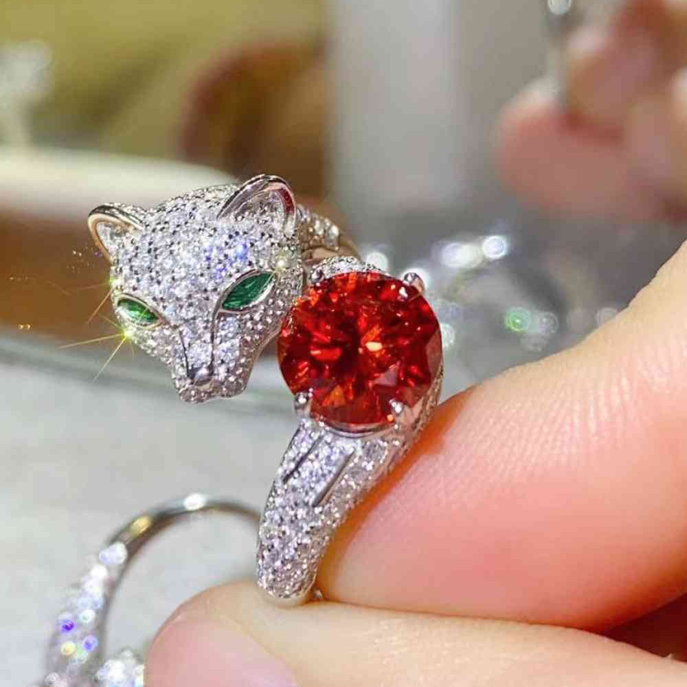 2 Carat Moissanite Adjustable Animal Ring