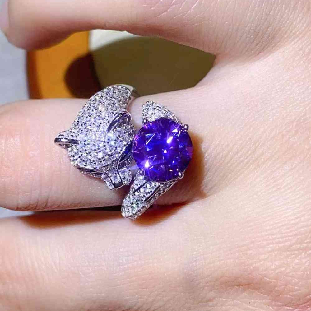 2 Carat Moissanite Adjustable Animal Bypass Ring