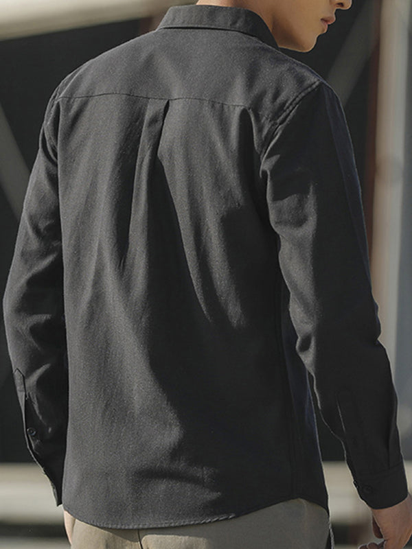 Men's Oxford Long Sleeve Casual Shirt - Stormyjay