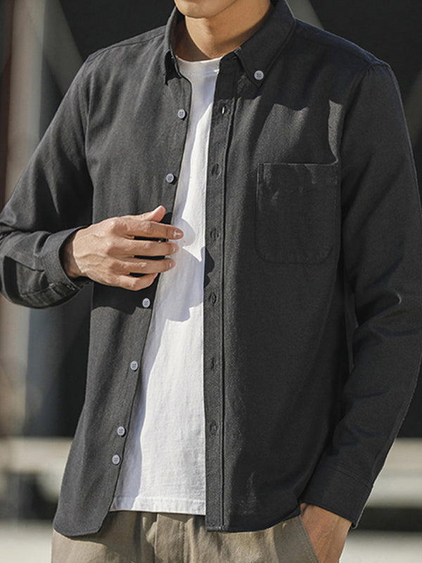 Men's Oxford Long Sleeve Casual Shirt - Stormyjay