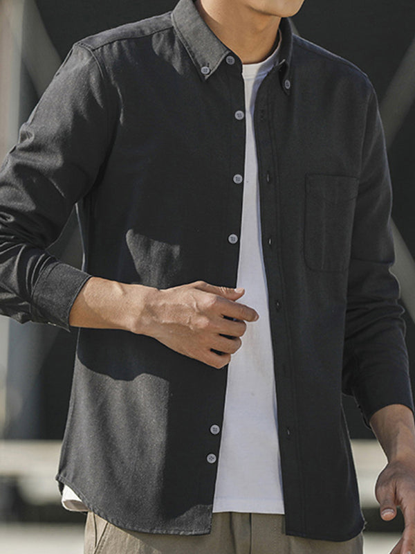 Men's Oxford Long Sleeve Casual Shirt - Stormyjay