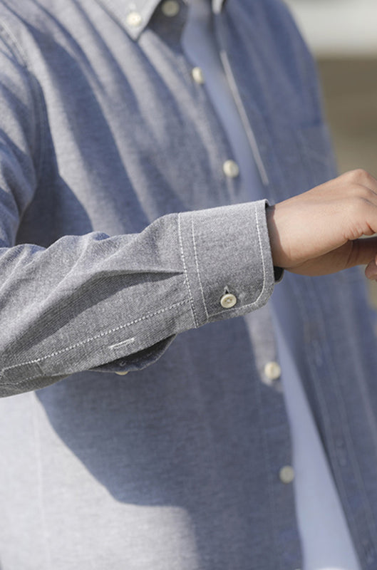 Men's Oxford Long Sleeve Casual Shirt - Stormyjay