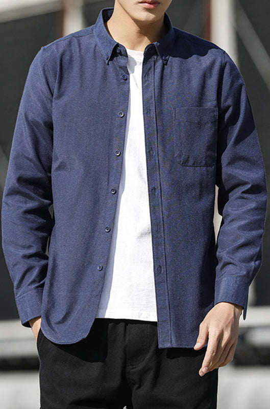 Men's Oxford Long Sleeve Casual Shirt - Stormyjay