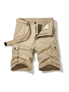 Men's Solid Color Casual Multi-Pocket Cargo Shorts(Without Belt) - Stormyjay