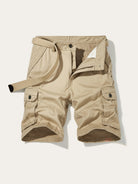 Men's Solid Color Casual Multi-Pocket Cargo Shorts(Without Belt) - Stormyjay