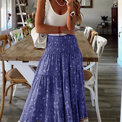 Ladies Casual Fashion Boho Print Skirt - Stormyjay