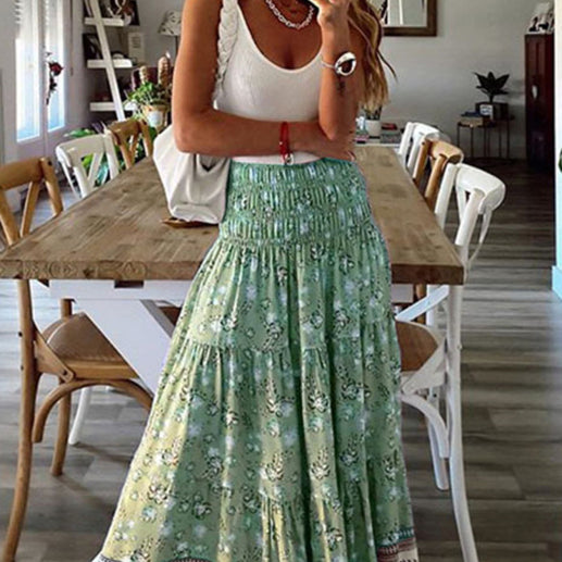 Ladies Casual Fashion Boho Print Skirt - Stormyjay
