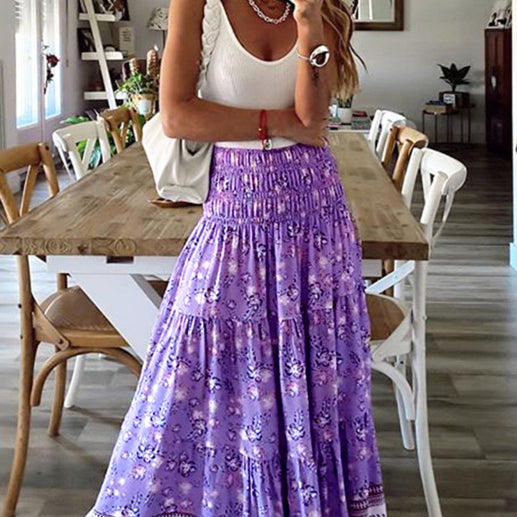 Ladies Casual Fashion Boho Print Skirt - Stormyjay