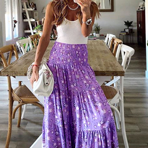 Ladies Casual Fashion Boho Print Skirt - Stormyjay