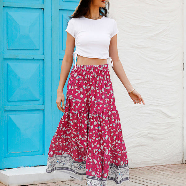 Ladies Casual Fashion Boho Print Skirt - Stormyjay