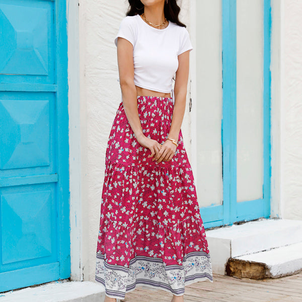 Ladies Casual Fashion Boho Print Skirt - Stormyjay