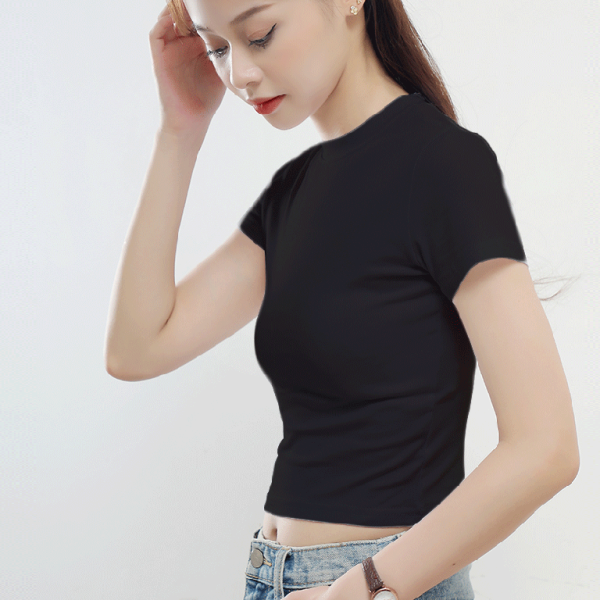 Women's Half Turtleneck Short Sleeve Top - Stormyjay