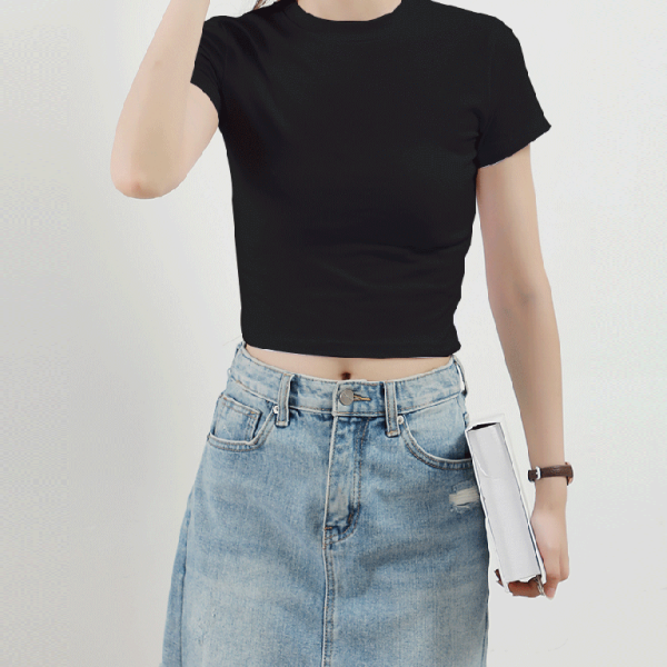 Women's Half Turtleneck Short Sleeve Top - Stormyjay