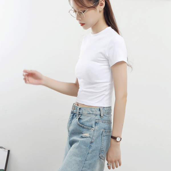 Women's Half Turtleneck Short Sleeve Top - Stormyjay