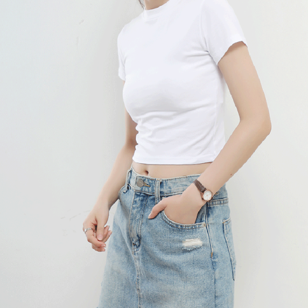 Women's Half Turtleneck Short Sleeve Top - Stormyjay