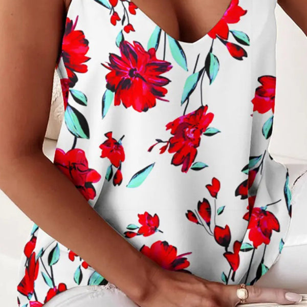 Sleeveless Chain Halter Print Ladies Tank Top - Stormyjay