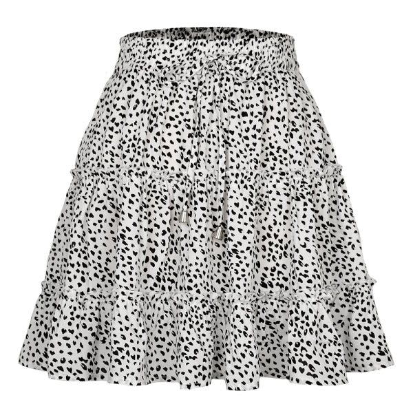 Ladies High Waist Ruffled Floral Printed A-Line Skirt - Stormyjay