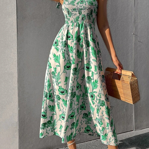 Sexy Slim Dress Sleeveless Sling Print Temperament Women's Long Dress - Stormyjay