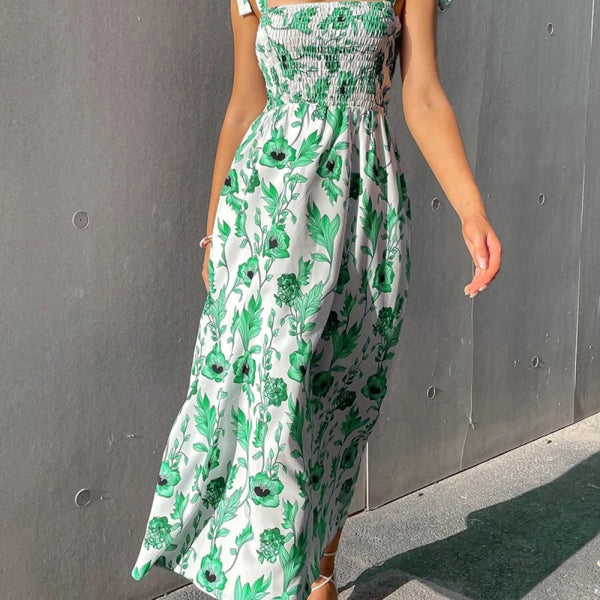 Sexy Slim Dress Sleeveless Sling Print Temperament Women's Long Dress - Stormyjay