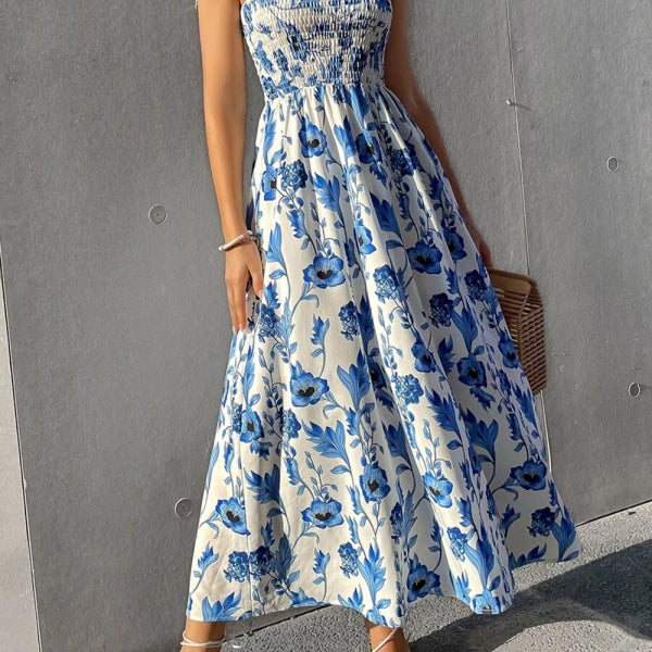 Sexy Slim Dress Sleeveless Sling Print Temperament Women's Long Dress - Stormyjay
