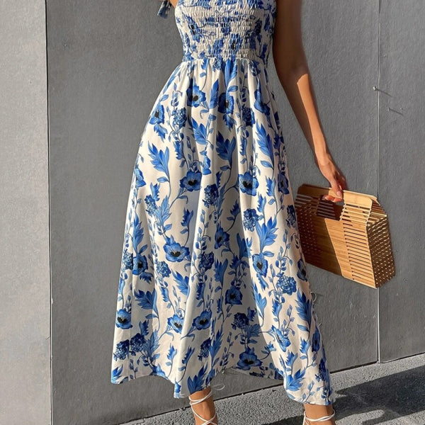 Sexy Slim Dress Sleeveless Sling Print Temperament Women's Long Dress - Stormyjay
