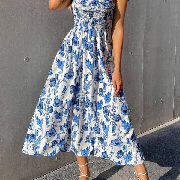 Sexy Slim Dress Sleeveless Sling Print Temperament Women's Long Dress - Stormyjay