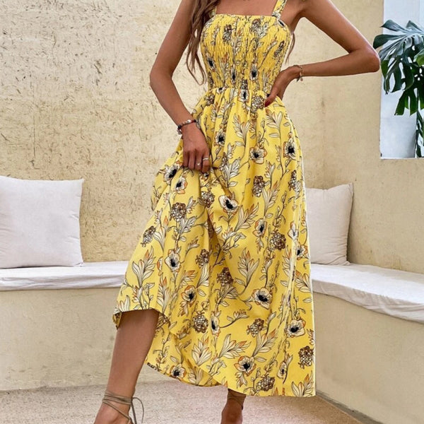 Sexy Slim Dress Sleeveless Sling Print Temperament Women's Long Dress - Stormyjay
