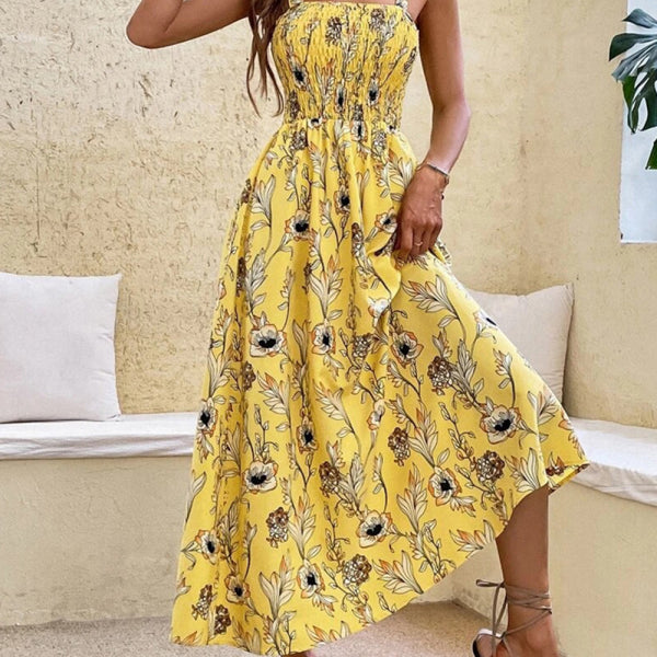 Sexy Slim Dress Sleeveless Sling Print Temperament Women's Long Dress - Stormyjay