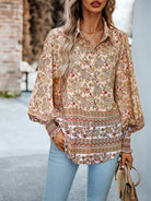 Women's Printed Vacation Casual Long Sleeve Top - Stormyjay