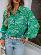 Women's Printed Vacation Casual Long Sleeve Top - Stormyjay