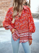 Women's Printed Vacation Casual Long Sleeve Top - Stormyjay