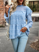 Floral Shirt Feminine Commuter Long Sleeve Top - Stormyjay