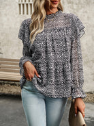 Floral Shirt Feminine Commuter Long Sleeve Top - Stormyjay