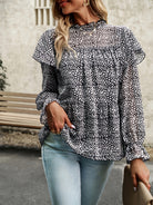 Floral Shirt Feminine Commuter Long Sleeve Top - Stormyjay