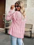 Floral Shirt Feminine Commuter Long Sleeve Top - Stormyjay