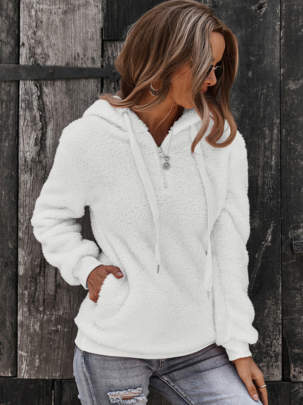 Fur coat warm loose solid color sweater leisure style - Stormyjay