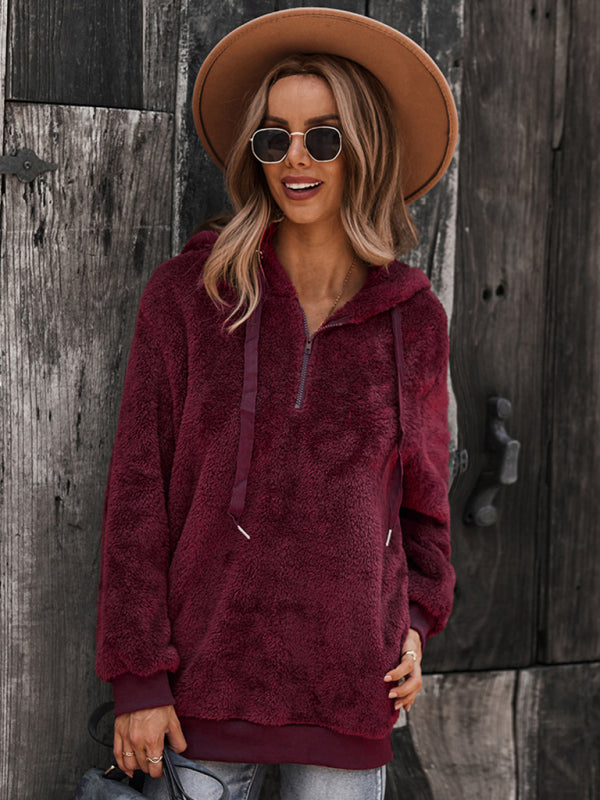 Fur coat warm loose solid color sweater leisure style - Stormyjay